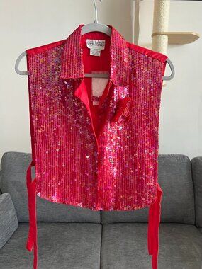 Vintage Albert Capraro Silk Sequin Vest, One size, NWT